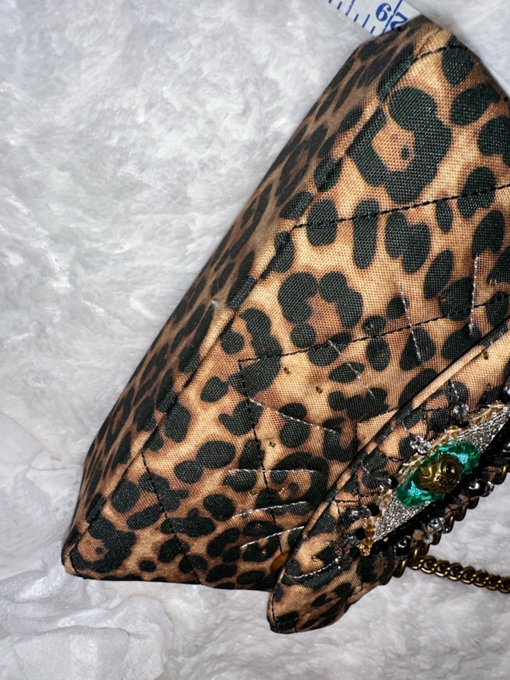 Kurt Geiger Leopard Print Mini Shoulder Bag with Embellished Eye - Picture 15 of 16